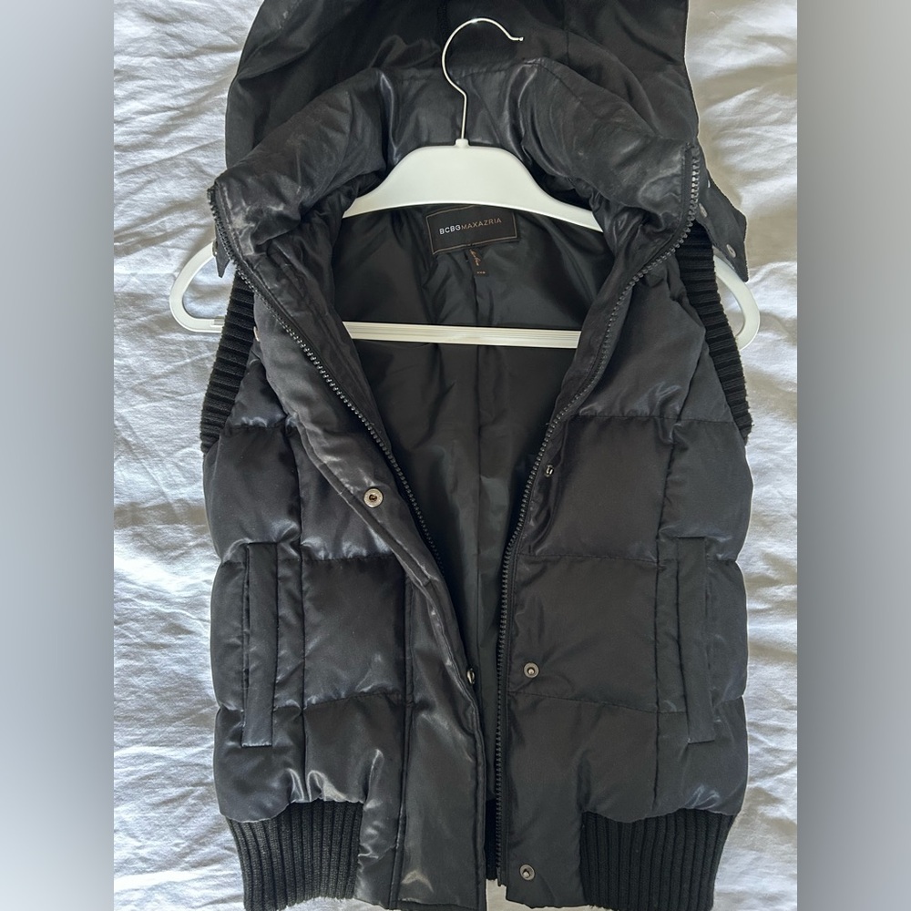 BCBGMaxAzria Black Puffer Vest